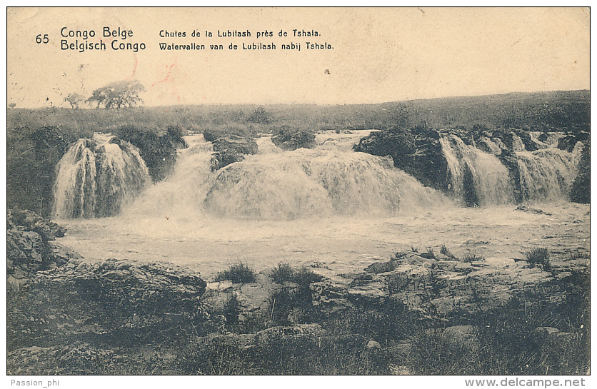 BELGIAN CONGO FALLS PPS 1922 ISSUE STIBBE 53 VIEW 65 USED SAKANIA - Stamped Stationery