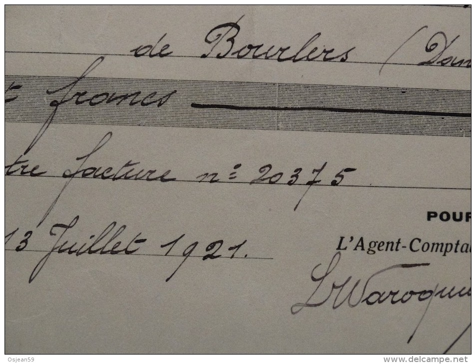 Reçu De 1921 COB 144 + 1 Timbre Fiscal De 5C - Briefe U. Dokumente