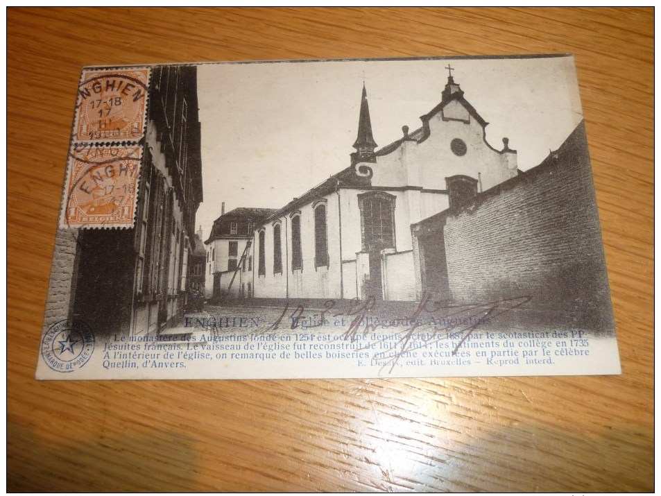 ENGHIEN. Eglise Et Collège DesAugustins. 1920 - Edingen