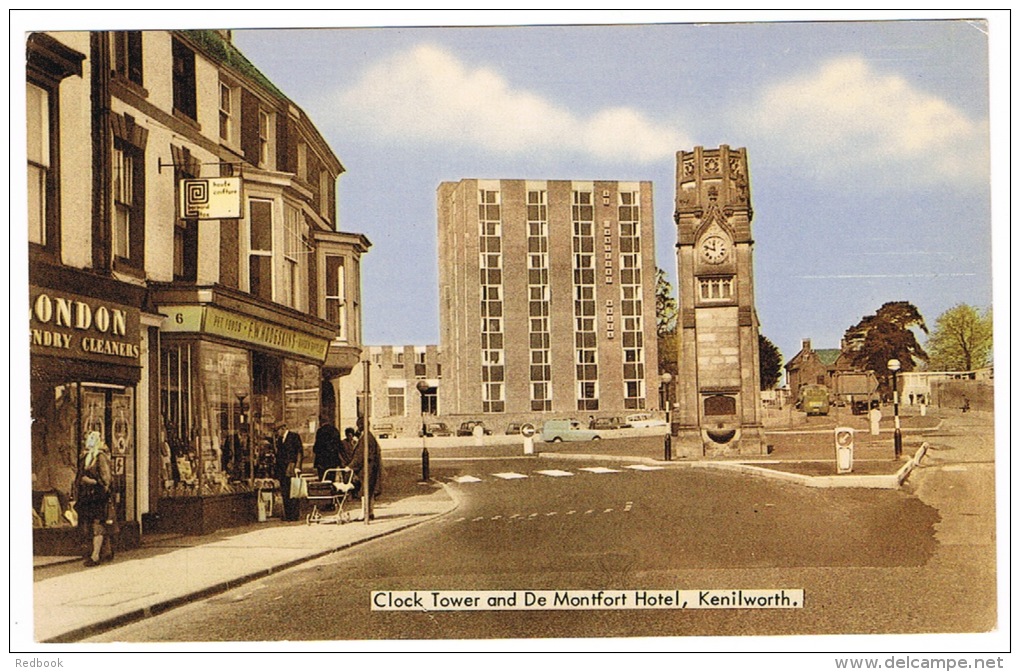 RB 999 - Postcard - Shops With Lady &amp; Pram - Clock Tower &amp; The De Montfort Hotel - Kenilworth Warwickshire - Other & Unclassified