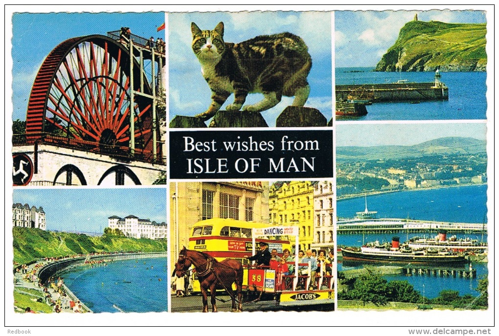 RB 999 - 1970 Isle Of Man Multiview Bamforth Postcard - Super Motorcycling Slogan Postmark - MGP Races - Ile De Man