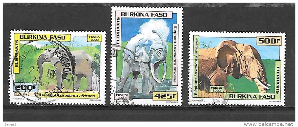 TIMBRE OBLITERE DU BURKINA DE 2000 N° MICHEL 1770/72 - Burkina Faso (1984-...)