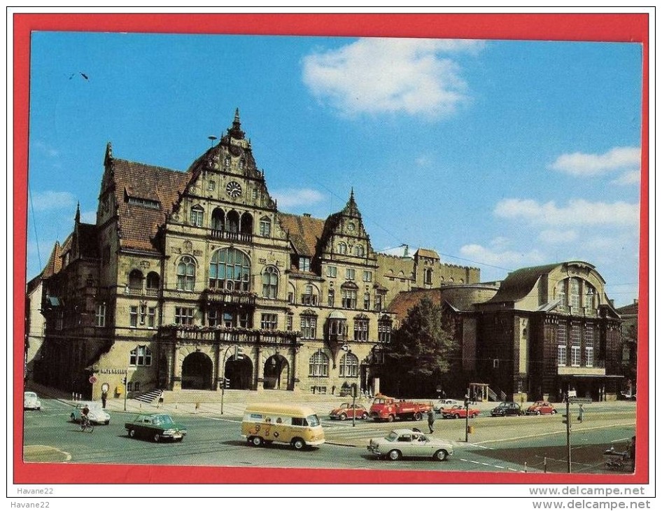 H640 BIELEFELD RATHAUS UND STADTTHEATER VOITURES  1982 TIMBRE CACHET - Bielefeld