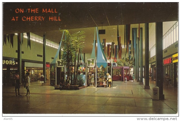 Cherry Hill New Jersey, Cherry Hill Shopping Mall Interior View, C1960s Vintage Postcard - Cherry Hill