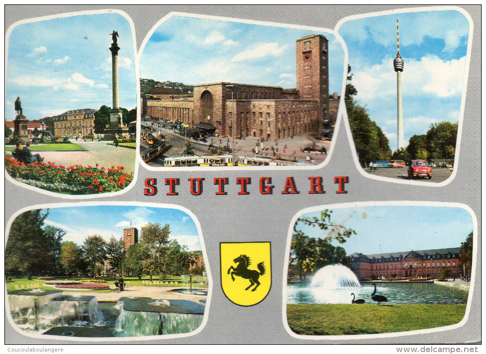 STUTTGART (Allemagne) -  4 Karten : Schlobplatz -  Schlobgarden - Deutsche Gartenschau. Stuttgard 1950 - Stuttgart