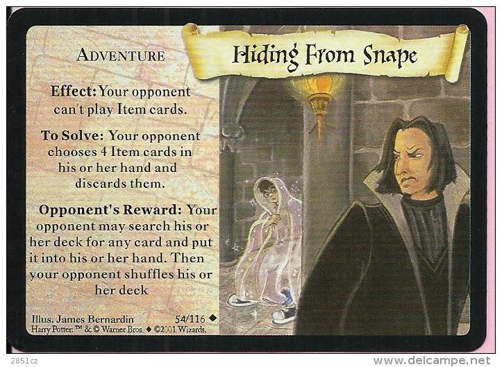 Trading Cards - Harry Potter, 2001., No 54/116 - Hiding From Snape - Harry Potter