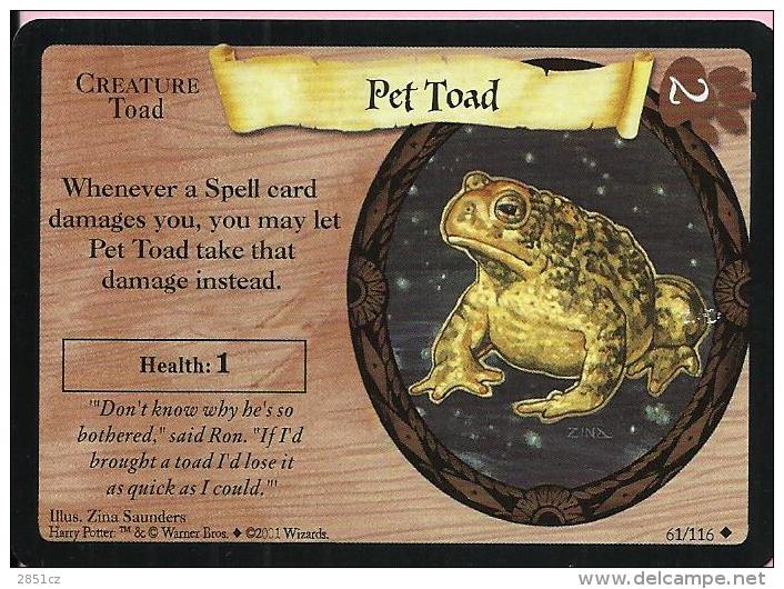 Trading Cards - Harry Potter, 2001., No 61/116 - Pet Toad - Harry Potter