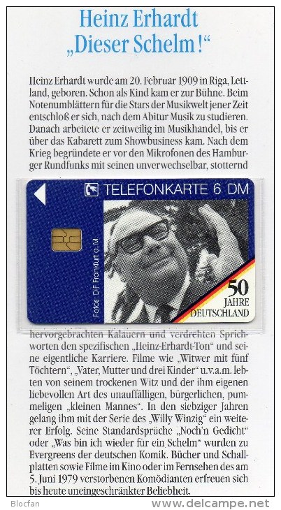 50Jahre Deutschland TK O 1493/94 ** 30€ Telefonkarte Kabarett-Humor Mit Heinz Ehrhardt Music-artist Tele-card Of Germany - O-Series: Kundenserie Vom Sammlerservice Ausgeschlossen