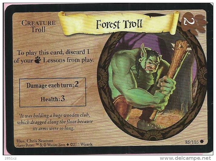 Trading Cards - Harry Potter, 2001., No 85/116 - Forest Troll - Harry Potter