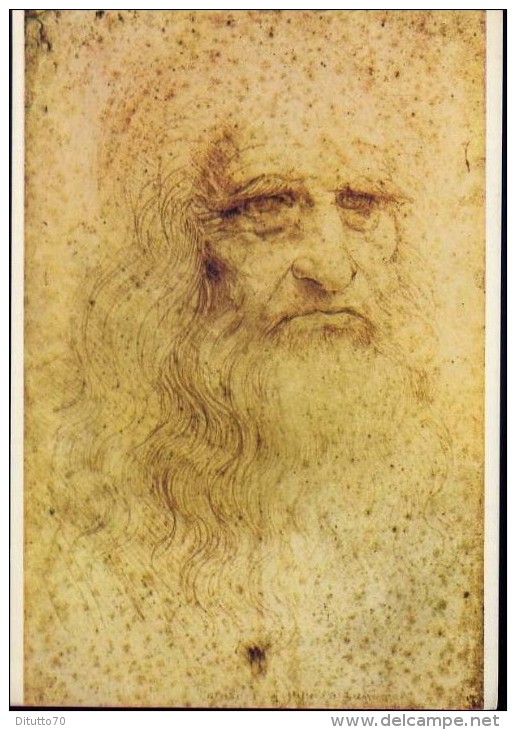 Torino - Bibliotega Nazionale - Autoritratto Leonardo Da Vinci - Formato Grande Non Viaggiata - Musées