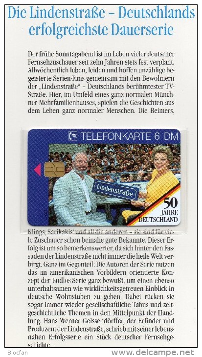 50 Jahre Deutschland TK O 2088/95 ** 30€ Telefonkarten Fernsehserie Lindenstraße In München TV-Film Tele-card Of Germany - O-Serie : Serie Clienti Esclusi Dal Servizio Delle Collezioni