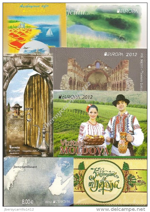 EUROPA 2012- TEMA ANUAL “VISITA.. . . . . "- COLECCIÓN  DE LOS 14 CARNETS  OFICIALES  EMITIDOS POR 12 PAISES - Komplette Jahrgänge