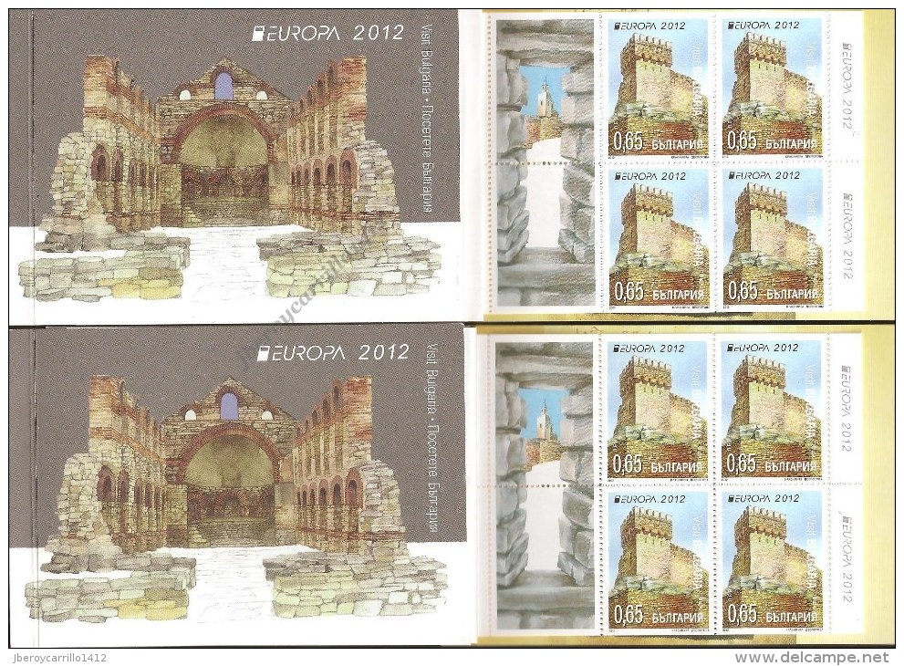 EUROPA 2012- TEMA ANUAL “VISITA.. . . . . "- COLECCIÓN  DE LOS 14 CARNETS  OFICIALES  EMITIDOS POR 12 PAISES