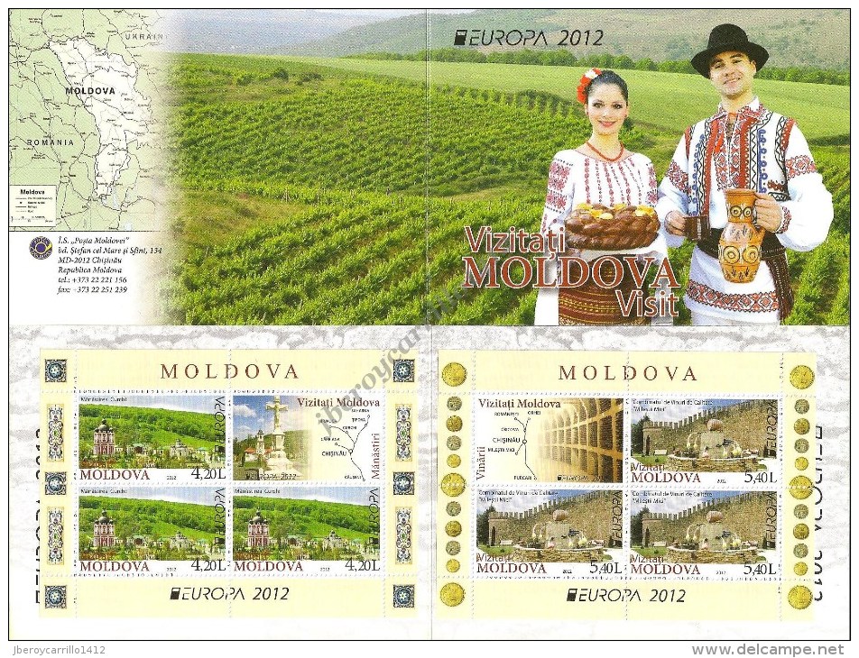 EUROPA 2012- TEMA ANUAL “VISITA.. . . . . "- COLECCIÓN  DE LOS 14 CARNETS  OFICIALES  EMITIDOS POR 12 PAISES