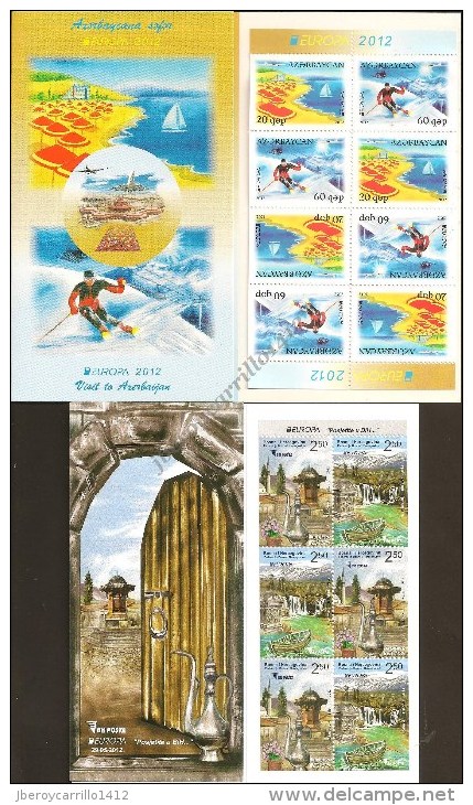 EUROPA 2012- TEMA ANUAL “VISITA.. . . . . "- COLECCIÓN  DE LOS 14 CARNETS  OFICIALES  EMITIDOS POR 12 PAISES - Colecciones