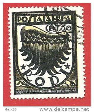 ITALIA REGNO COLONIE OCCUPAZIONI - USATO - 1934 - RODI - Posta Aerea Ordinaria - Cent. 50 - S. A30 - Egée (Rodi)