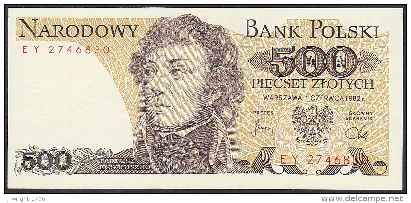 Poland, 500 Zlotych, P. 145d (1982) UNC - Poland