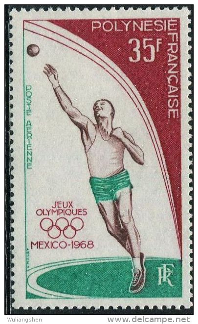 FN1243 Polynesia 1968 Olympic Shot Put 1v MNH - Ungebraucht