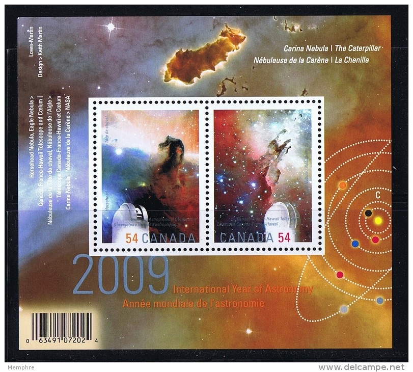 2009 Intrnational Year Of Astronomy   Sc 2323  Normal  Sheet Of 2 Diferent ** - Unused Stamps