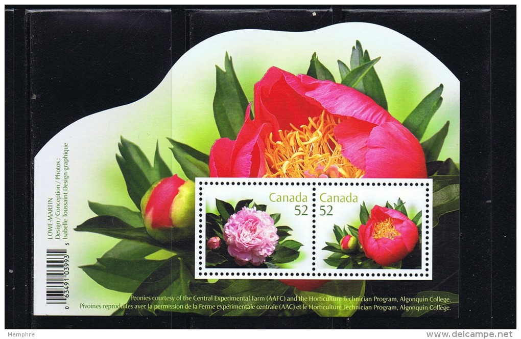 2008  Peonies    Sc 2260    Sheet Of 2 Different ** - Neufs