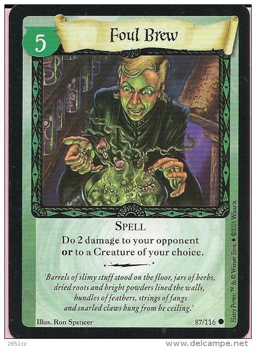 Trading Cards - Harry Potter, 2001., No 87/116 - Foul Brew - Harry Potter