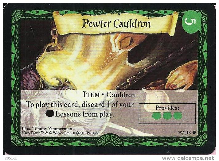 Trading Cards - Harry Potter, 2001., No 99/116 - Pewter Cauldron - Harry Potter