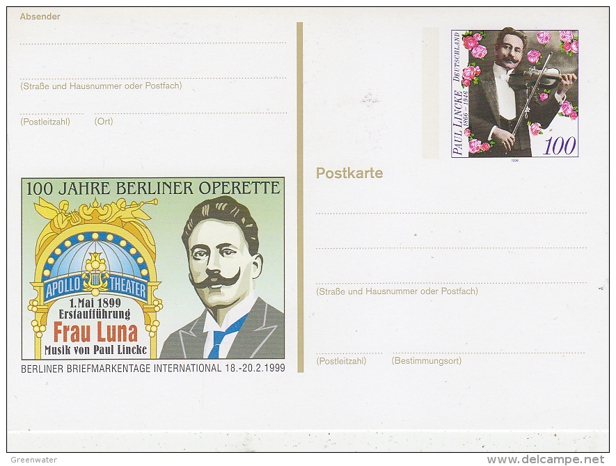 Germany 1996 100J. Berliner Operette Postcard Unused (F2443) - Illustrated Postcards - Mint