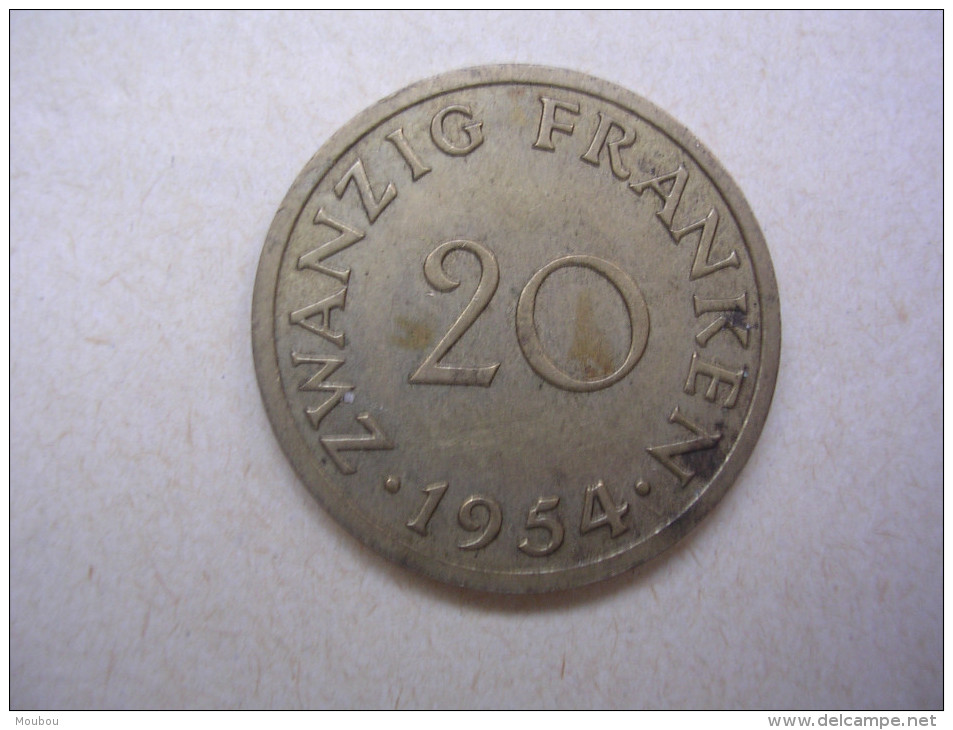 Sarre - 20 Franken - 1954 - 20 Franken