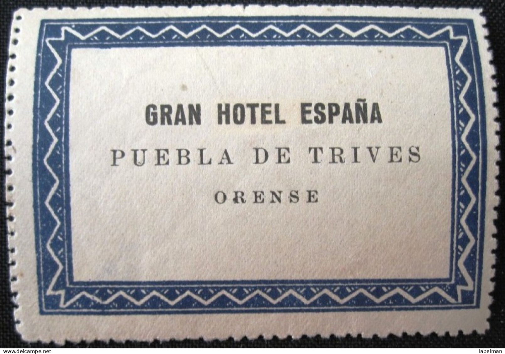 HOTEL ALBERGO HOSTAL RESIDENCIA PUEBLA ORENSE SPAIN ETIQUETA LUGGAGE LABEL ETIQUETTE AUFKLEBER DECAL STICKER MADRID - Hotel Labels