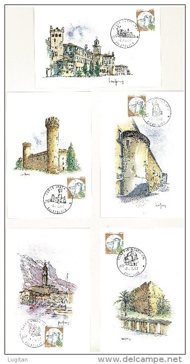 ITALIA - SERIE DI 20 CARTOLINE FDC - ACQUERELLI -  ANNO 1992  - EMESSE DA POSTE ITALIANE - FDC