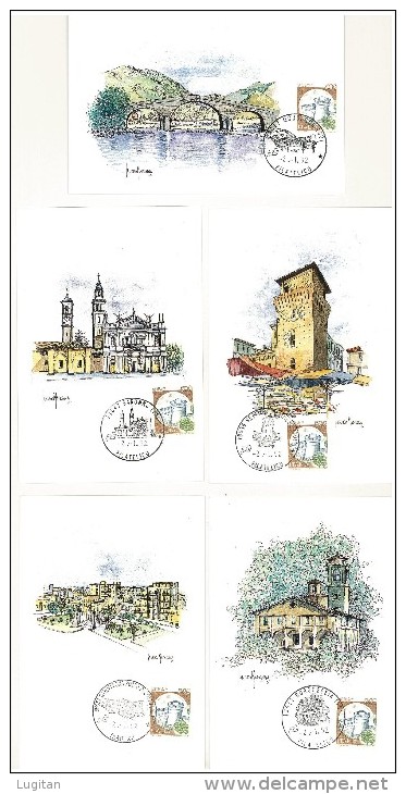 ITALIA - SERIE DI 20 CARTOLINE FDC - ACQUERELLI -  ANNO 1992  - EMESSE DA POSTE ITALIANE - FDC