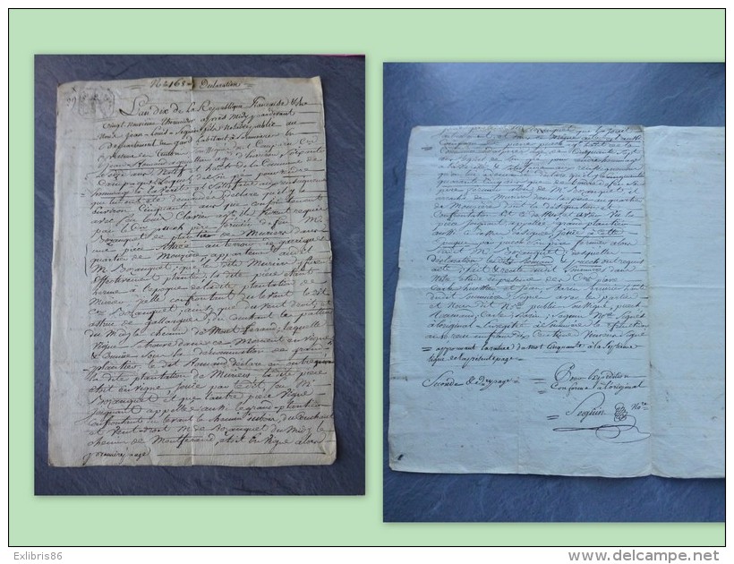 30 SOMMIERES 1802 Bozanquet, Attestation Plantation De Mûriers Vers 1750, TB Cachet REP.FRA ; Ref614 - Historical Documents