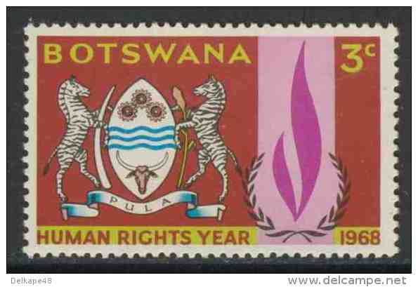 Botswana 1968 Mi 40 Sc 40 ** Arms Botswana + Human Rights Emblem – Human Rights Year / Staatswappen -Menschenrechte - Postzegels