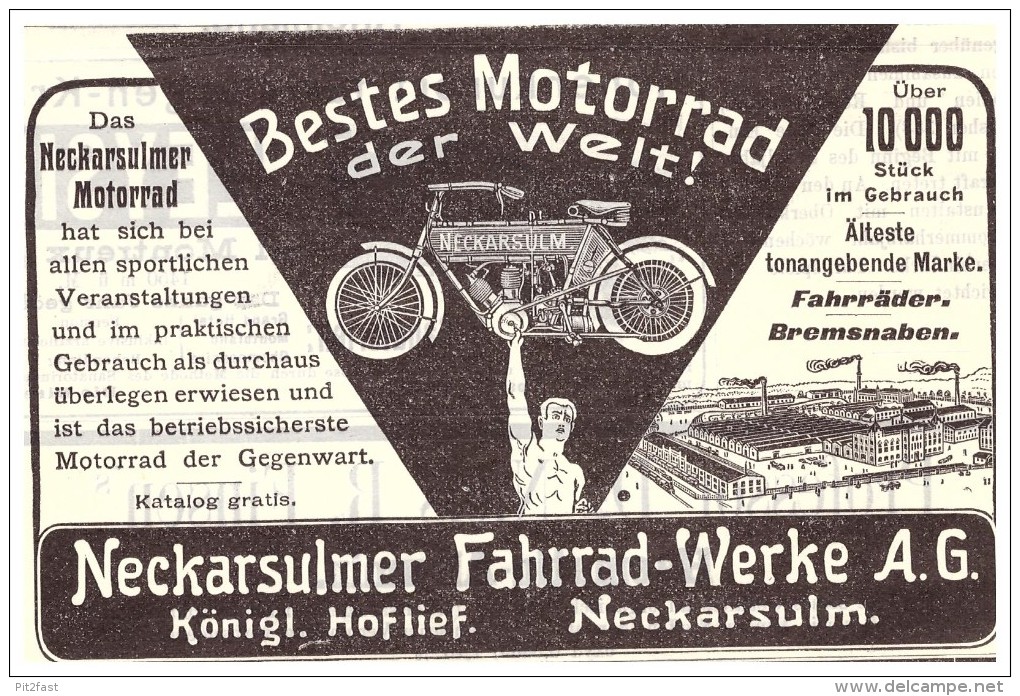 Original Werbung - 1906 - NSU , Motorrad , Neckarsulm , Moto , Motorräder !!! - Motorräder