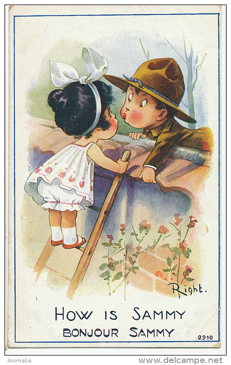 Right Guerre 1914 WWI Bonjour Sammy Kids Kiss - Right