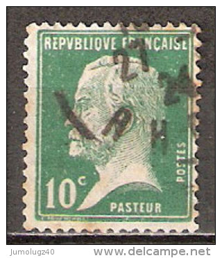 Timbre France Y&T N° 170 (1) Obl. Type Pasteur.  10 C. Vert. Cote 0,30 € - 1922-26 Pasteur