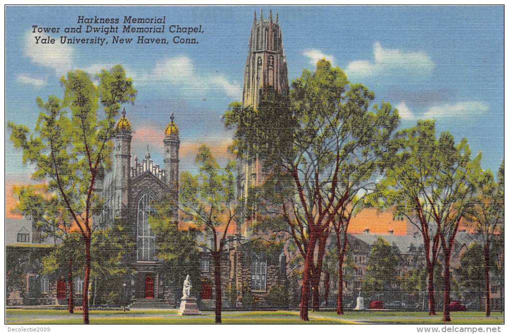 BF35975 Conn New Haven Yale University Tower And Dwight   USA   Front/back Scan - New Haven