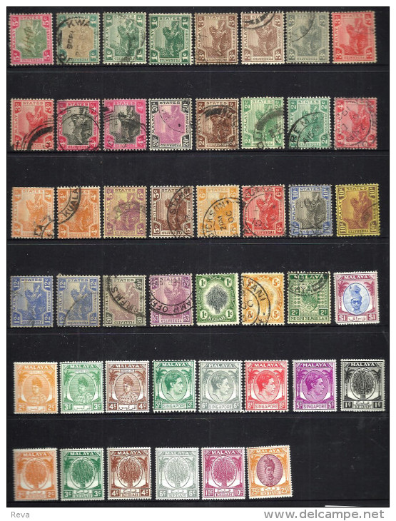 AUSTRALIA & MALAYA STATES LOT269 MIXTURE OF50+ USED/MINT 1930's&40's KGVI MAN PLANTS TIGER ANIMAL ETC READ DESCRIPTION!! - Lots & Kiloware (mixtures) - Max. 999 Stamps