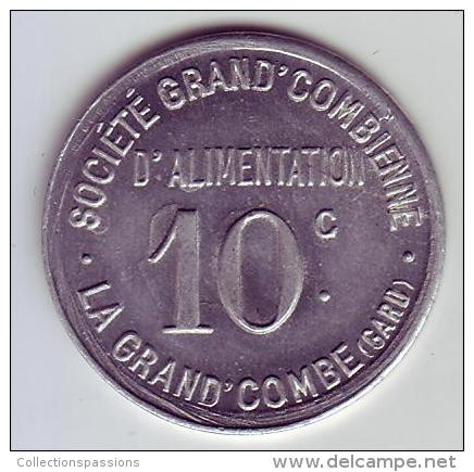 Monnaie De Nécessité - 30 - La Grand Combe - Société Grand' Combienne D'alimentation - 10c - - Monetary / Of Necessity