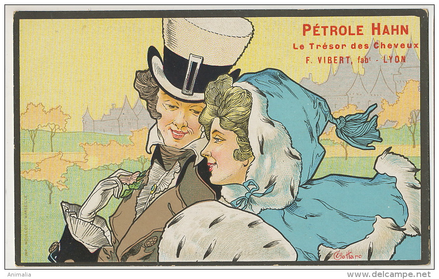 Bottaro Couple Art Nouveau Pub Petrole Hahn Cheveux F. Vibert Lyon A Hair Treasure Is Found In Hahn's Petroleum - Bottaro