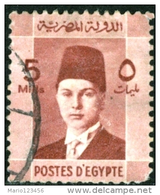 EGITTO, EGYPT, 1937, COMMEMORATIVO, RE FAROUK, FRANCOBOLLO USATO, Scott 210 - Usati