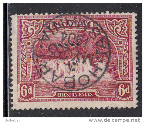 Tasmania Used Scott #93 6p Dilston Falls SON Cancel: 'Hobart MY 25 1904 Tasmania'  Perfin: ´T´ - Used Stamps