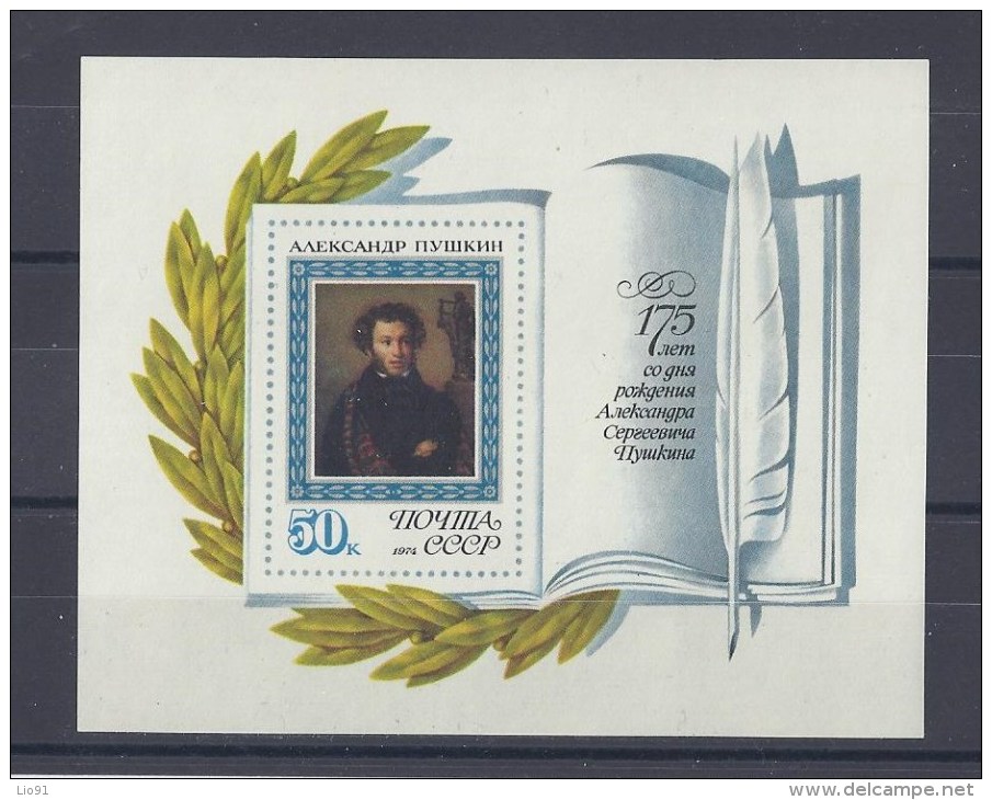 RUSSIE. 175e Anniversaire De La Naissance D'Alexandre Sergheievitch Pouchkine - Blocs & Feuillets