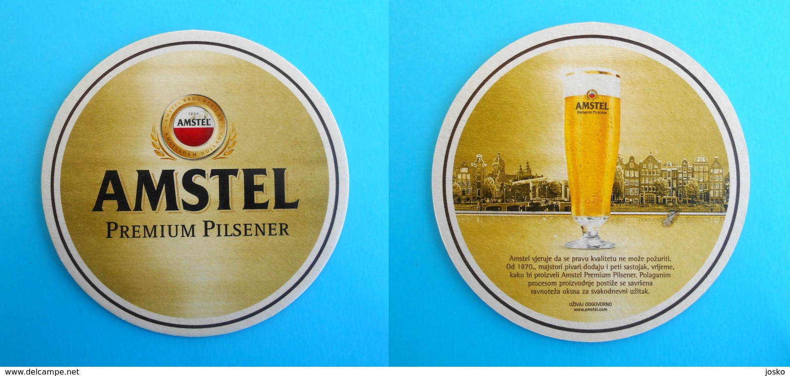 AMSTEL BEER - Croatia Beer Coaster * Mat Bierdeckel Sous-bock Bocks Tapis De Bière Sottobicchiere Di Birra Posavaso - Bierdeckel