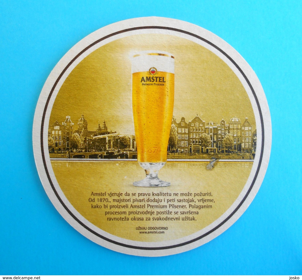 AMSTEL BEER - Croatia Beer Coaster * Mat Bierdeckel Sous-bock Bocks Tapis De Bière Sottobicchiere Di Birra Posavaso - Bierdeckel