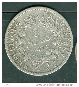 5 FRANCS 1876 A , Silver, Argent  - Pia7502 - Autres & Non Classés