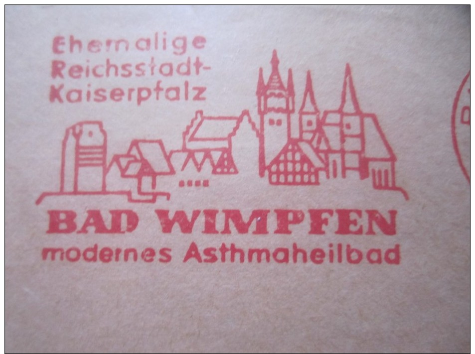 Germany Mtr 1973-02-21 Bad Wimpen Church City Asthma Asthmabad Fragment EMA AFS Meter Absenderfrei Stempel A 2,50 Euro - Maschinenstempel (EMA)