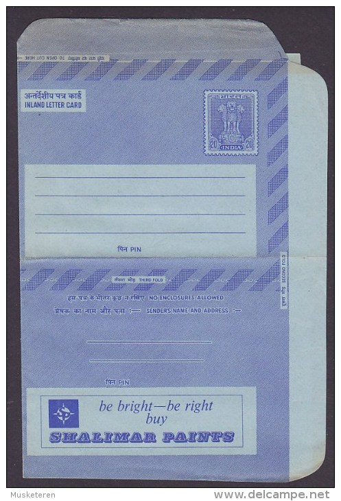 India Postal Stationery Ganzsache Entier Inland Letter Card SHALIMAR PAINTS Commercial Cachet - Inland Letter Cards