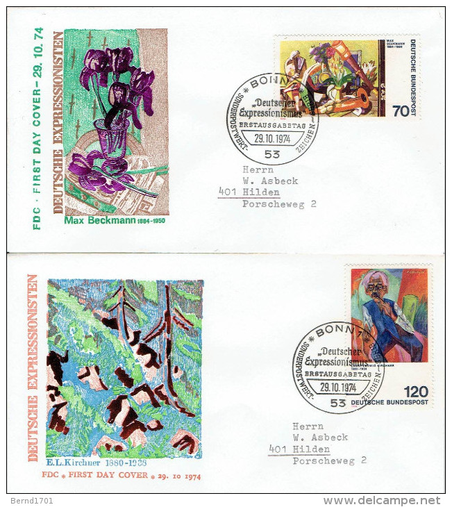 Germany - Mi-Nr 822/823 FDC (y832)- - 1971-1980