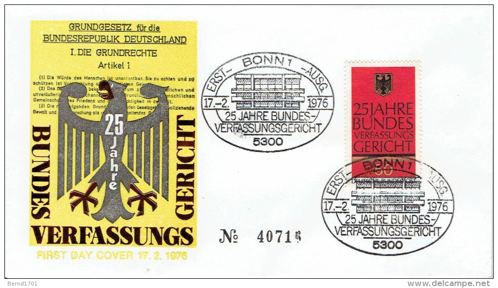 Germany - Mi-Nr 879 FDC (y845)- - 1971-1980